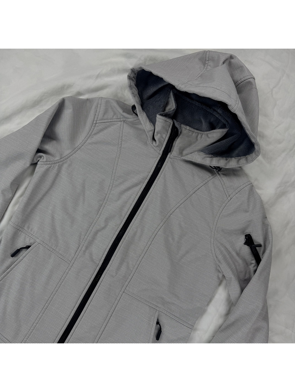 Free Country Womens S StormTech Super Softshell Jacket Silver Chip Fleece Hooded